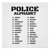 Polizei Alphabet Von Adam bis Zebra Einzigartig Poster (Vorderseite)