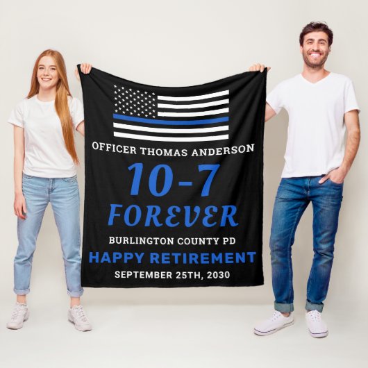 Polizei-Altersvorsorge-Geschenk 10-7 blaue Flagge Fleecedecke (Beispiel)