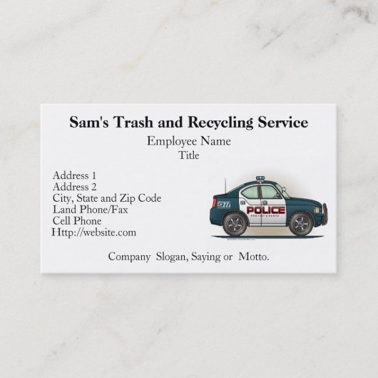 Polizei-Auffänger-Auto-Polizist-Auto Visitenkarte (Vorderseite)