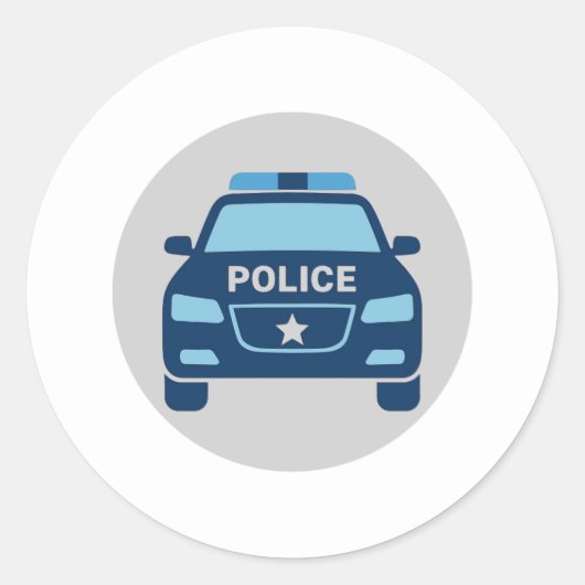 Polizei Auto Frontansicht Aufkleber (Vorderseite)