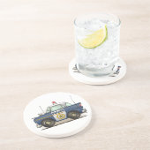 Polizei-Auto-Polizei Crusier Getränkeuntersetzer (Seite)