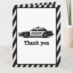Polizei Auto Sirene Jungen Geburtstag Danke Karte