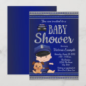 Polizei-Baby-Shower-Einladung Einladung (Vorne/Hinten)
