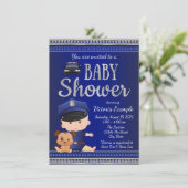 Polizei-Baby-Shower-Einladung Einladung (Stehend Vorderseite)
