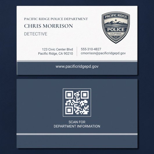 Polizei-Beamter Law Enforcement QR-Code Visitenkarte