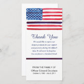 Polizei-Beileid danken Ihnen, dünne blaue Linie zu Dankeskarte (Vorne/Hinten)