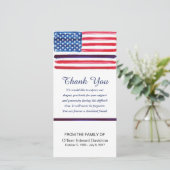 Polizei-Beileid danken Ihnen, dünne blaue Linie zu Dankeskarte (Stehend Vorderseite)