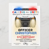 Polizei Birthday Party Einladung (Vorne/Hinten)