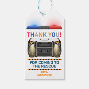 Polizei Birthday Party Gefallen Geschenkanhänger