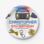 Polizei Birthday Party Pappteller (Vorderseite)