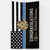 Polizei Blue Line Law Enforcement Abschlussfeier Banner (Vertikal)
