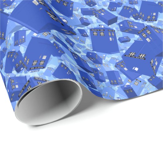 Polizei Box Wrapping Paper Geschenkpapier (Rolleneckpunkt)