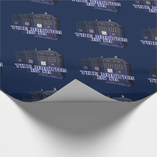 Polizei-Call-Box-Wrapping Paper 2 Geschenkpapier (Ecke)