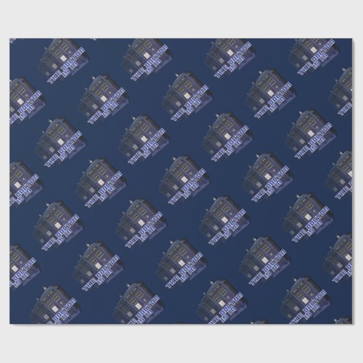 Polizei-Call-Box-Wrapping Paper 2 Geschenkpapier (Flach)