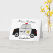 Polizei Car Just Add Name Birthday Karte (Gelbe Blume)