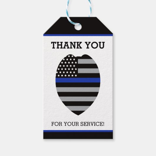 Polizei danke Ihnen Tag, Thin Blue Line Geschenkanhänger (Vorderseite)