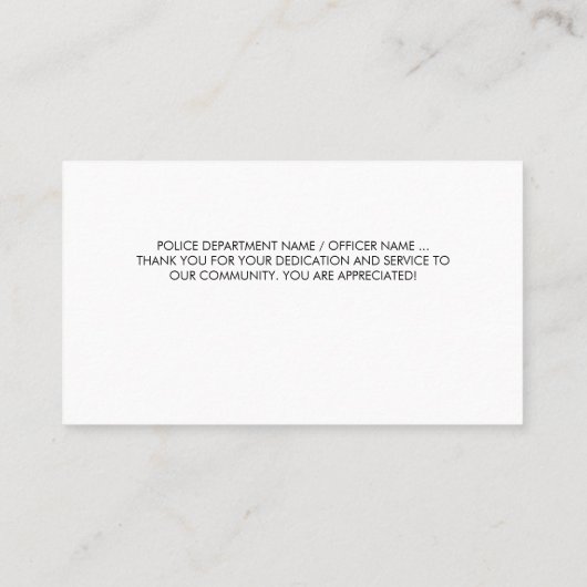 Polizei dankt Ihnen für die Bewertung der Strafver Visitenkarte (Rückseite)