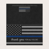 Polizei dankt Ihnen Thin Blue Line Strafverfolgung Visitenkarten (Außenseite Aufgefaltet)