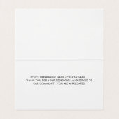 Polizei dankt Ihnen Thin Blue Line Strafverfolgung Visitenkarten (Innenseite Aufgefaltet)