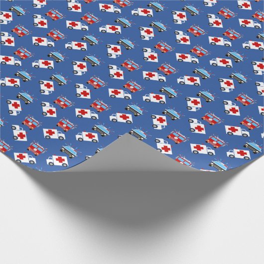 Polizei des Notfahrzeug-| des Feuer-| | EMT Geschenkpapier (Ecke)