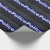 Polizei-Diamant-Platte verdünnen Blue Line Geschenkpapier (Ecke)