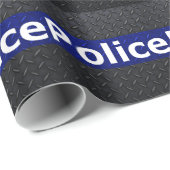 Polizei-Diamant-Platte verdünnen Blue Line Geschenkpapier (Rolleneckpunkt)