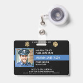 Polizei-Dienstausweis Ausweis (Vorderseite mit Ausziehbar)