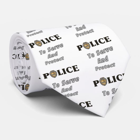 Polizei dient und schützt krawatte (Gerollt)