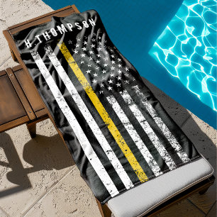 Polizei-Dispatcher Dünne Goldlinien-Flagge Custo Strandtuch