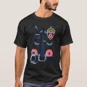 Polizei-Donut-Polizist Einfaches Faules Halloween- T-Shirt (Vorderseite)