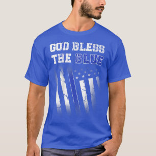 Polizei dünn blaue Linie, Gott segne den blauen Dr T-Shirt