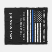 Polizei dünne blaue Linie gesegnet sind die Friede Fleecedecke (Vorderseite (Horizontal))