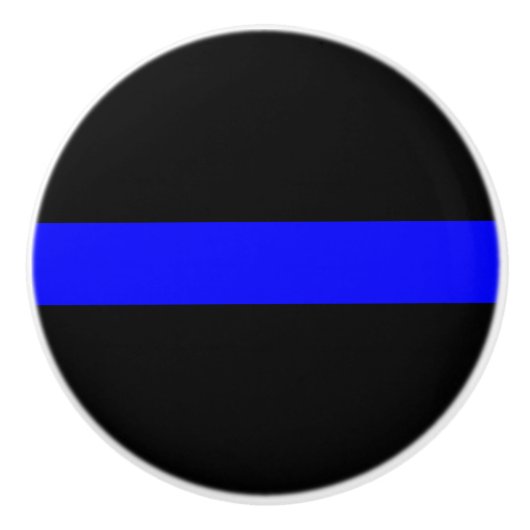 Polizei - dünne Blue Line Keramikknauf (Vorderseite)
