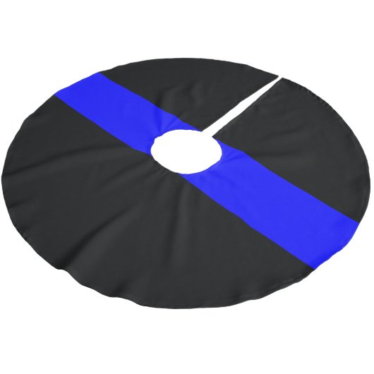 Polizei - dünne Blue Line Polyester Weihnachtsbaumdecke (Schrägansicht)