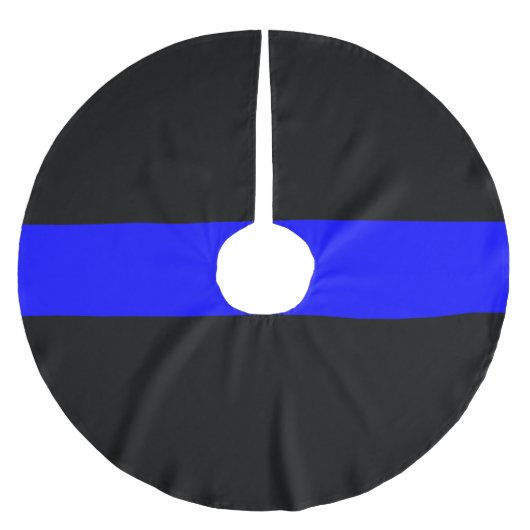 Polizei - dünne Blue Line Polyester Weihnachtsbaumdecke (Vorderseite)