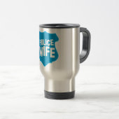 Polizei EHEFRAU mit Offizier-Abzeichenschild Reisebecher (VorderseiteRechts)
