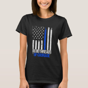 Polizei ehrt die Linie respektiert Blue Flag Offic T-Shirt