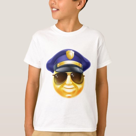 Polizei Emoji Emoticon T-Shirt (Vorderseite)