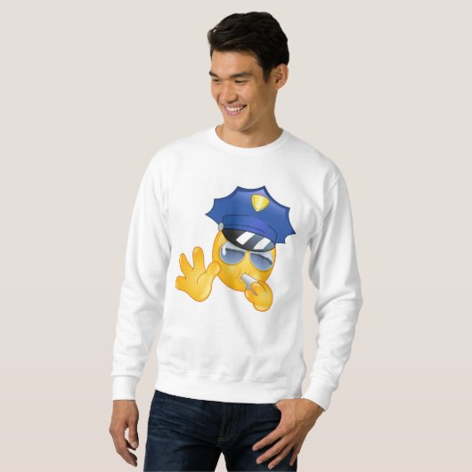 Polizei Emoji mens Sweatshirt (Vorne ganz)