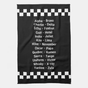 Polizei entsendet Notfallphonetik Alphabet Küchentuch