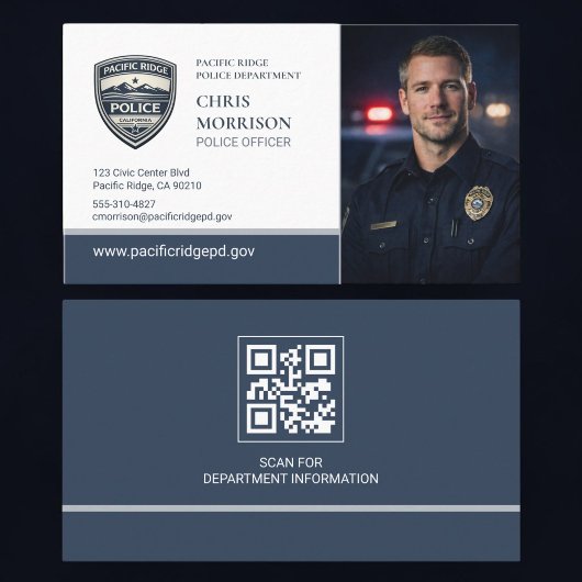 Polizei-Foto-QR-Code Polizei-Dienstausweis Visitenkarte