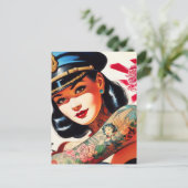 Polizei-Frau Postkarte (Stehend Vorderseite)