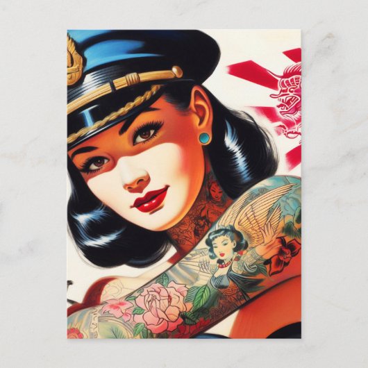 Polizei-Frau Postkarte (Vorderseite)