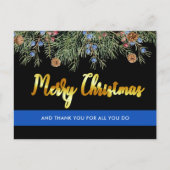 Polizei frohe Weihnachts-Strafverfolgung Vielen Da Postkarte (Vorderseite)