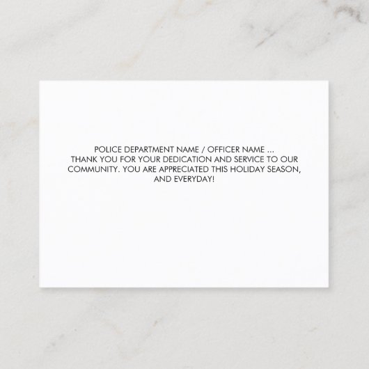 Polizei frohe Weihnachts-Strafverfolgung Vielen Da Visitenkarte (Rückseite)