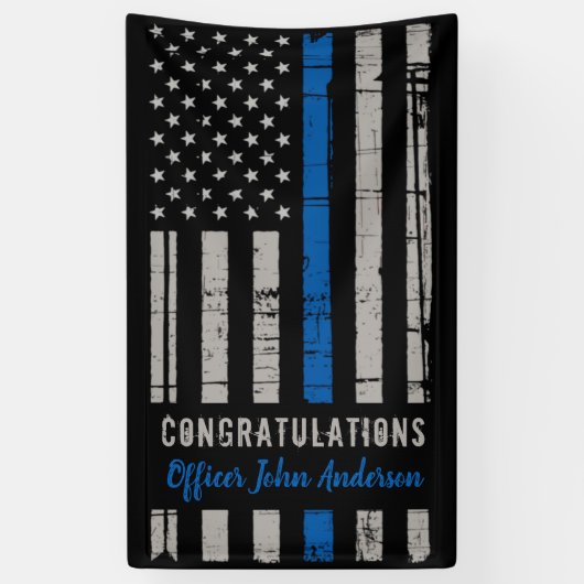 Polizei für Strafverfolgung - dünne blaue Linie B Banner (Vertikal)