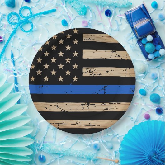 Polizei für Strafverfolgung dünne blaue Linie Papi Pappteller (Party)