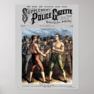 Polizei Gazette Plakat Sullivan Ryan (Farbe)