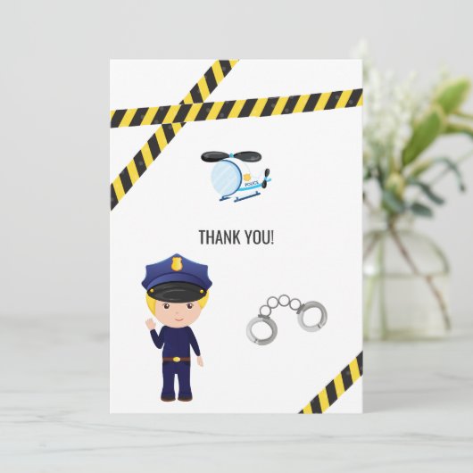 Polizei Geburtstag Dankeskarte (Stehend Vorderseite)