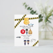 Polizei Geburtstagsfeier Postkarte (Stehend Vorderseite)